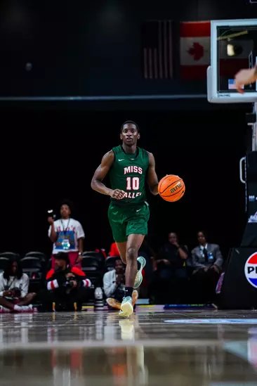 MVSU guard driving up the court