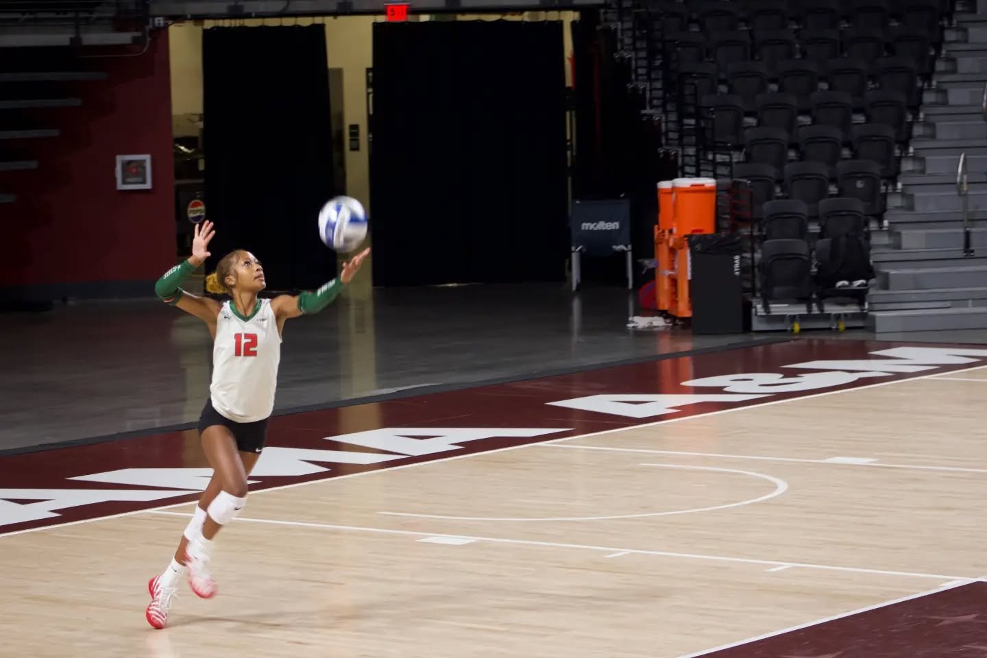 MVSU volleyball player serving