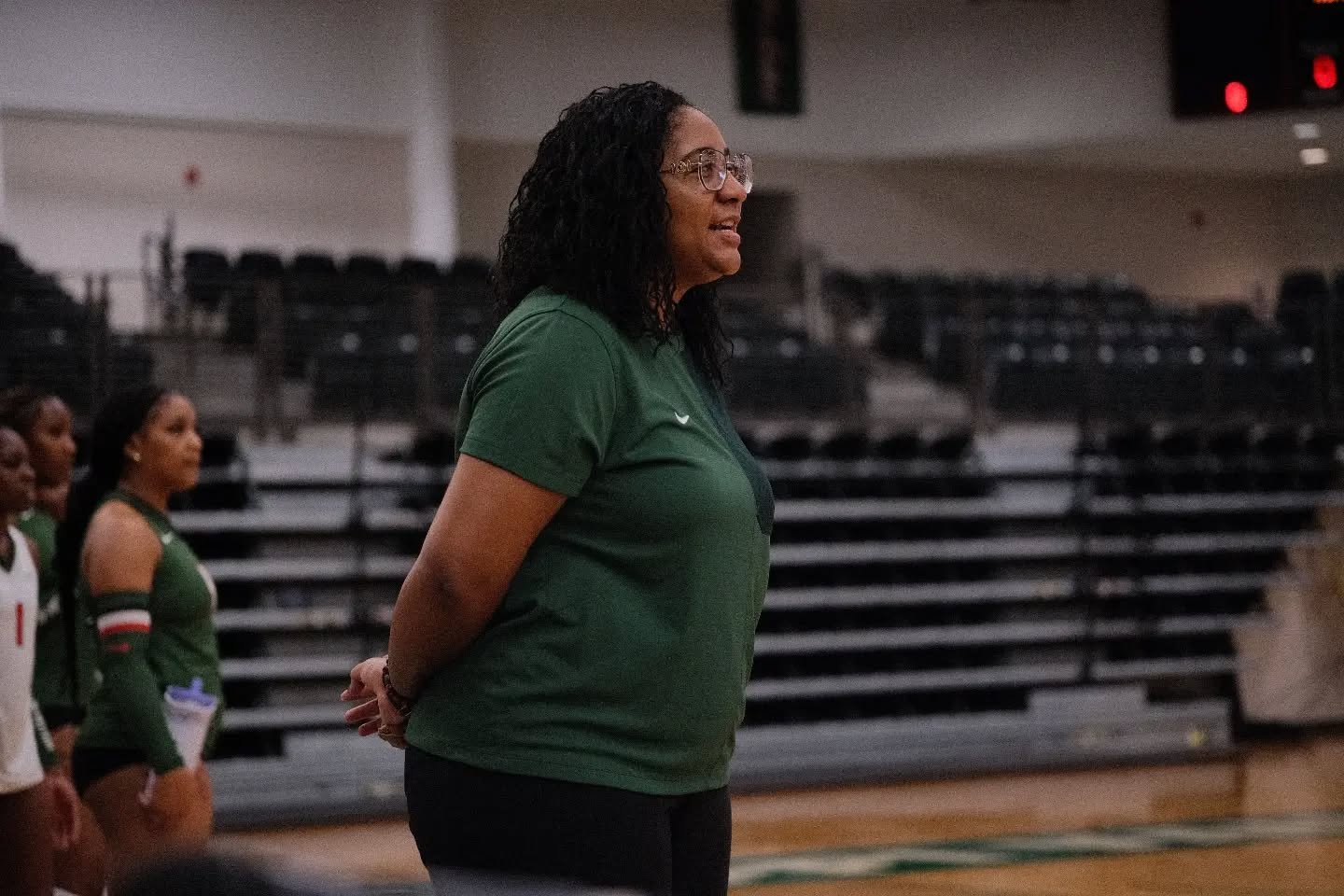 MVSU volleyball coach on the sideline