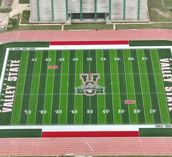 Aerial view of the Valley State football field