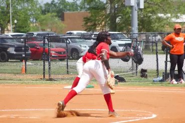 MVSU pitcher delivering a pitch