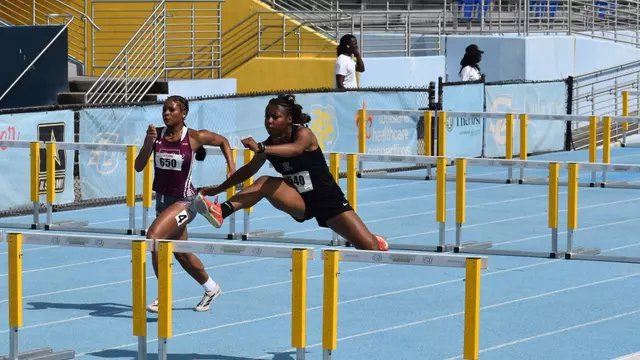 MVSU hurdler racing outdoors