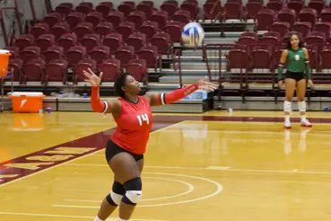 MVSU player serving on the road